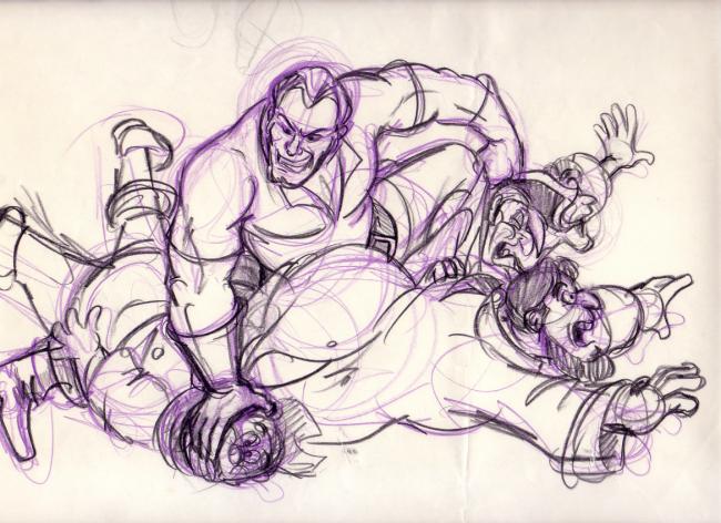 Gaston animation key, Beauty & The Beast. copyright WDP1991.