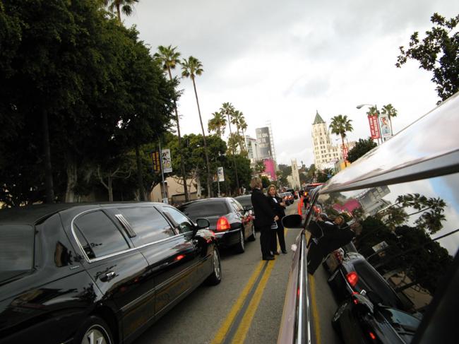Limo's Eye View of Oscar Traffic.